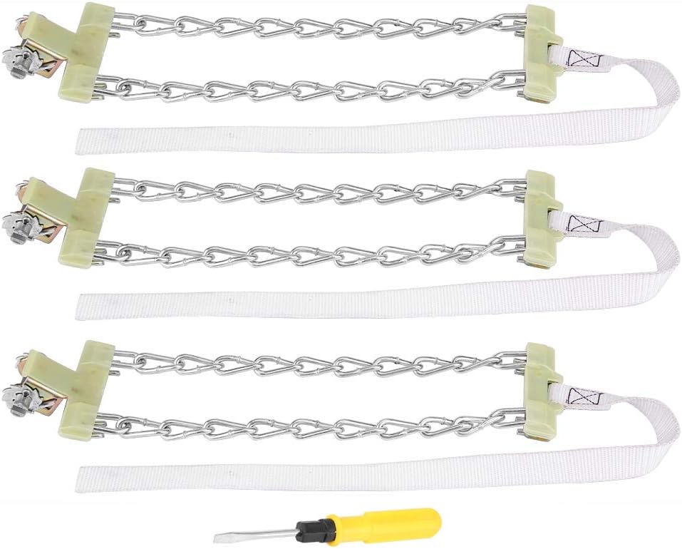 koulate Steel Tire Chain,3pcs Anti-Skid Mud Ice Snow Tire Chain Durable Car Winter Security Tyre Belt for Car Truck SUV (L)