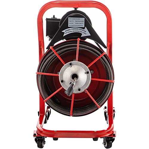 VEVOR Electric Drain Auger, 75' x 3/8", 250W Drain Cleaner Machine Fit 2''- 4'' Pipes, Hair Catcher for Kitchen Sink, Bathroom Tub, Toilet Clogged, Drains Dredge, Foliose Sewers