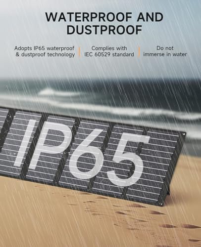 Portable Solar Panel 100W 17.5V with MC-4 to DC5521/XT60/Anderson Cable, 100W Foldable Solar Panels Kit with Adjustable Kickstands, Waterproof IP65 for Camping, Outdoor, Power Station