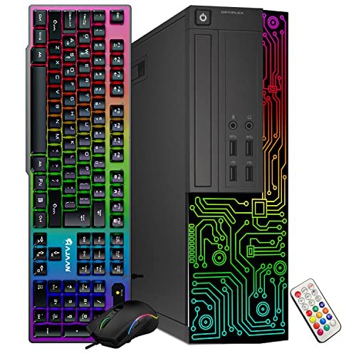 Dell Gaming OptiPlex Desktop RGB Computer PC, Intel Core i7, GeForce GT 1030 2GB GDDR5, 16GB RAM, 512GB SSD, 24 Inch HDMI Monitor, Keyboard Mouse and Headset, WiFi, Windows 10 Pro (Renewed)