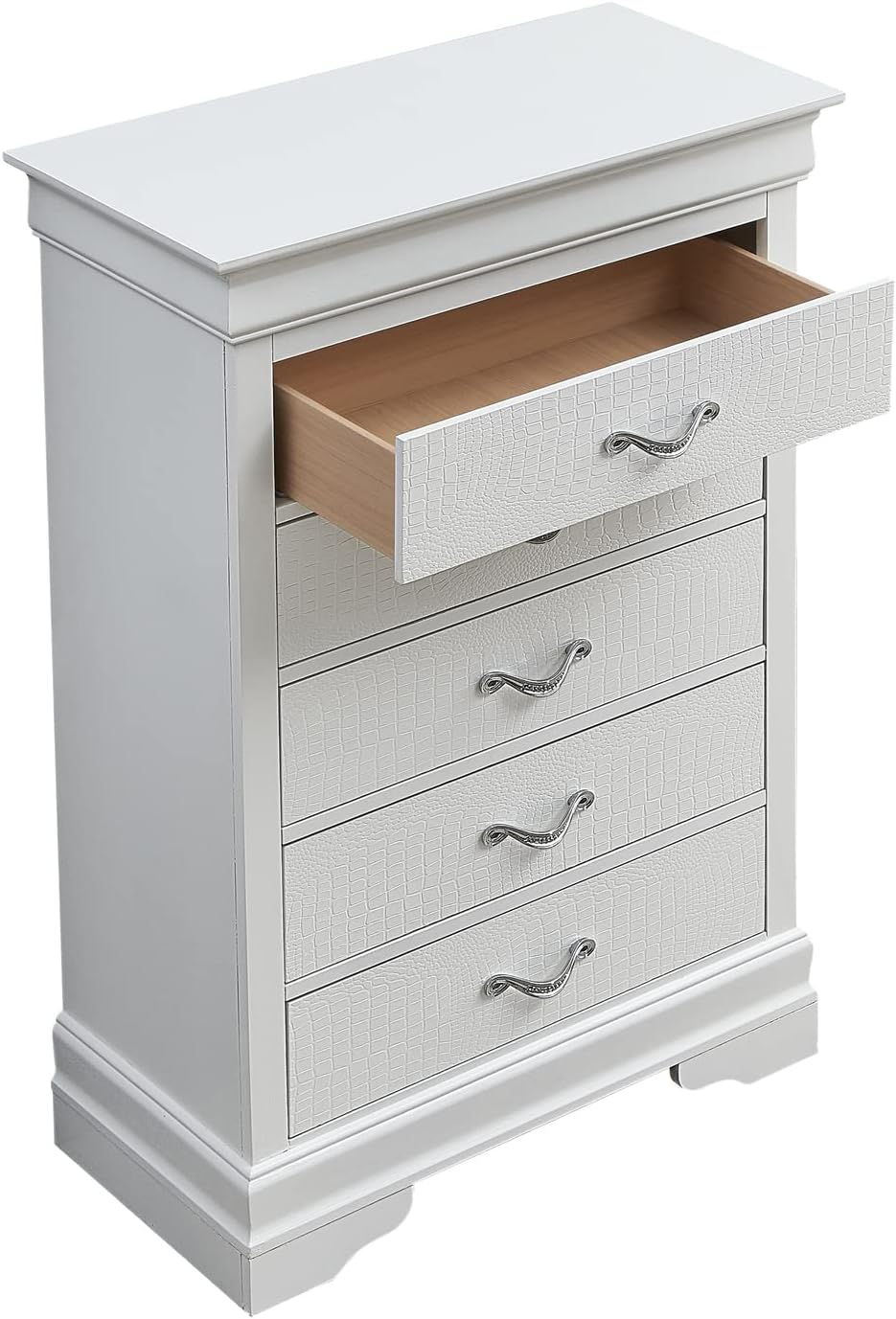 Glory Furniture Lorana 5 Drawer Chest in Pearl White