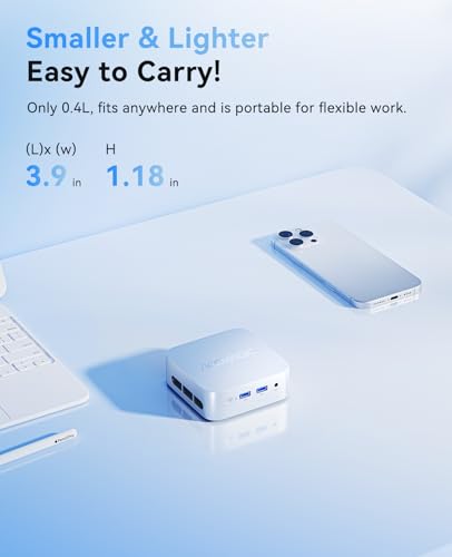 ACEMAGIC N150 Vista Mini PC V1, Twin Lake N150(Beat N100/N95, up to 3.6GHz), 16GB DDR4 RAM 512 SSD Mini Computers,11 Pro Desktop 4K Dual Display/HDMI/WiFi/BT/LAN for Home/Office