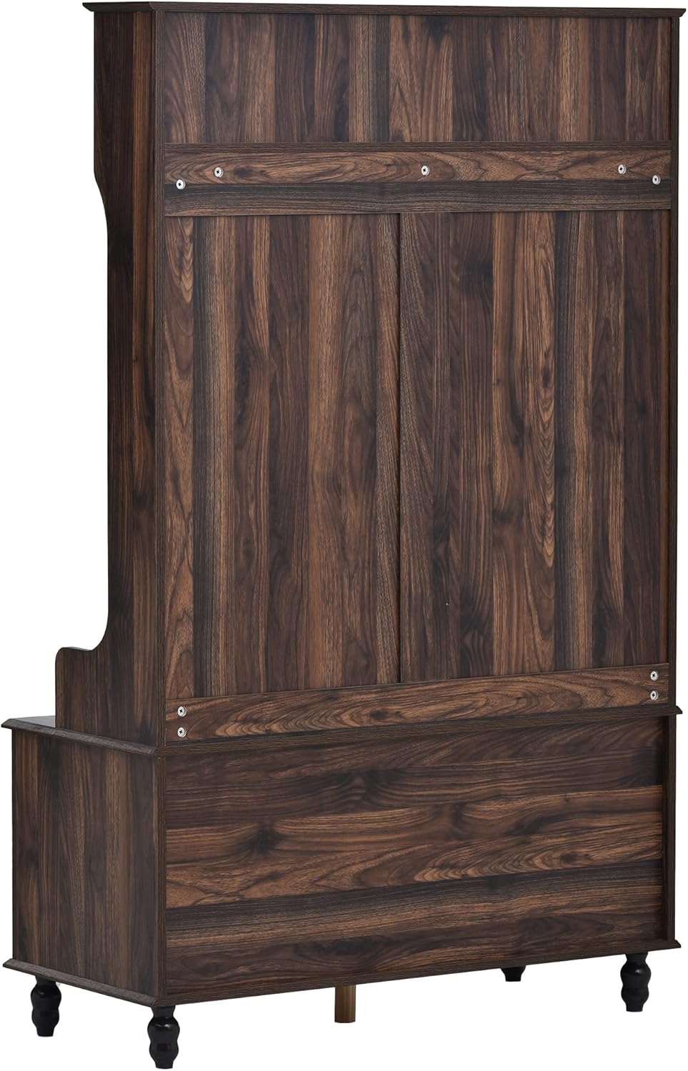Modern 40" 3-in-1 Design Hall Tree with 4 Hooks and Coat Hanger, Entryway Bench with Storage for Living Room, Hallway, Entrance, Brown