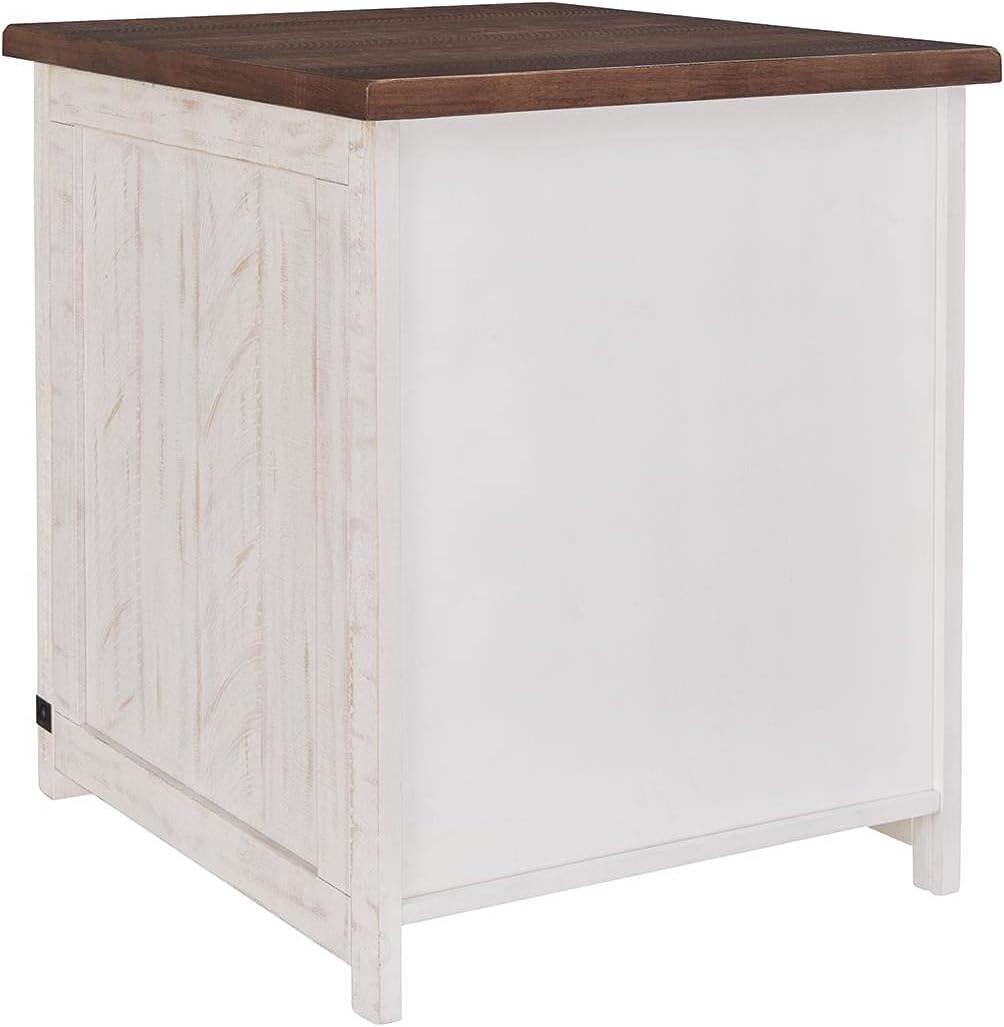 Signature Design by Ashley Wystfield Casual Rectangularangular End Table, White/Brown