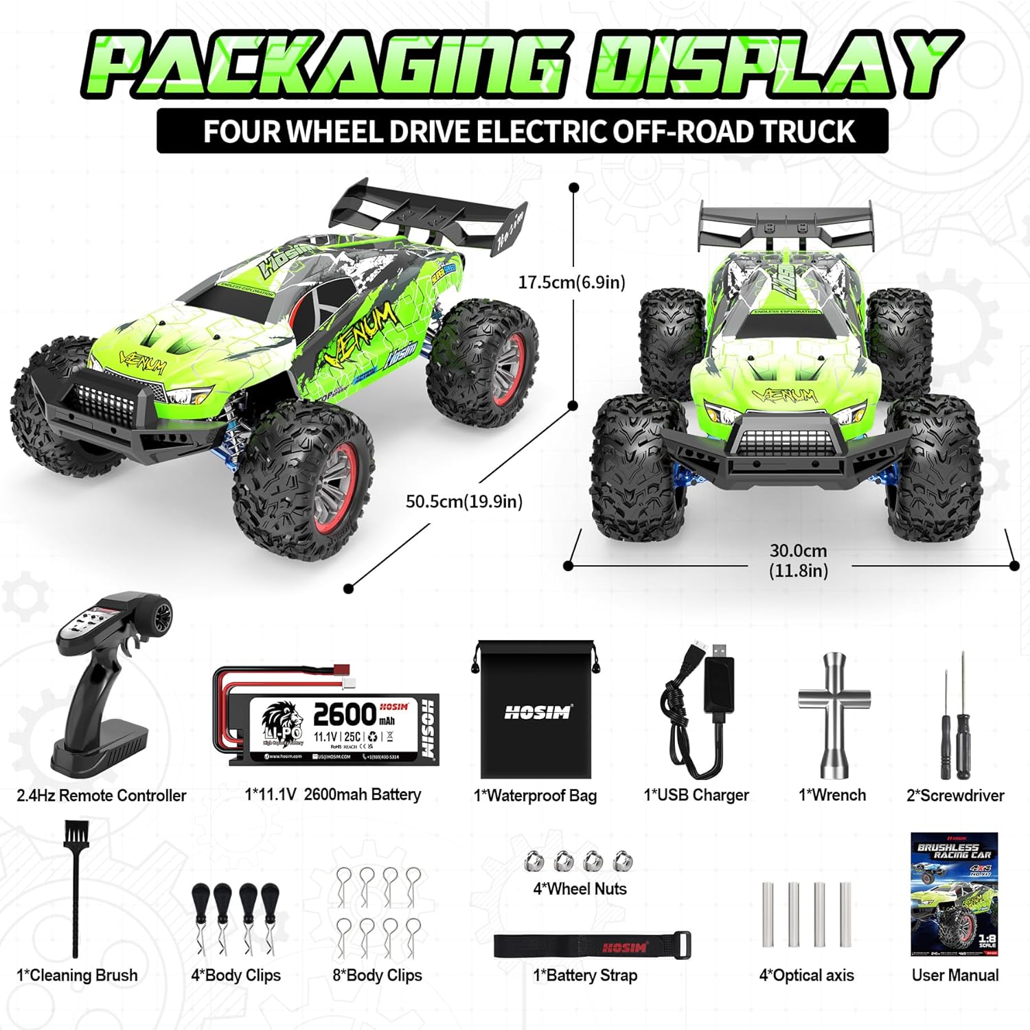 Hosim 1:8 RC Cars for Adults Fast 80+KMH 1:10 RC Truck 48+ KMH for Adults and Kids
