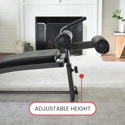Finer Form Gym-Quality Sit Up Bench with Reverse Crunch Handle - Solid Ab Workout Equipment for Your Home Gym. More Effective than an Ab Machine or Ab Roller. Get Abdominal Gym Equipment Right in Your Home.