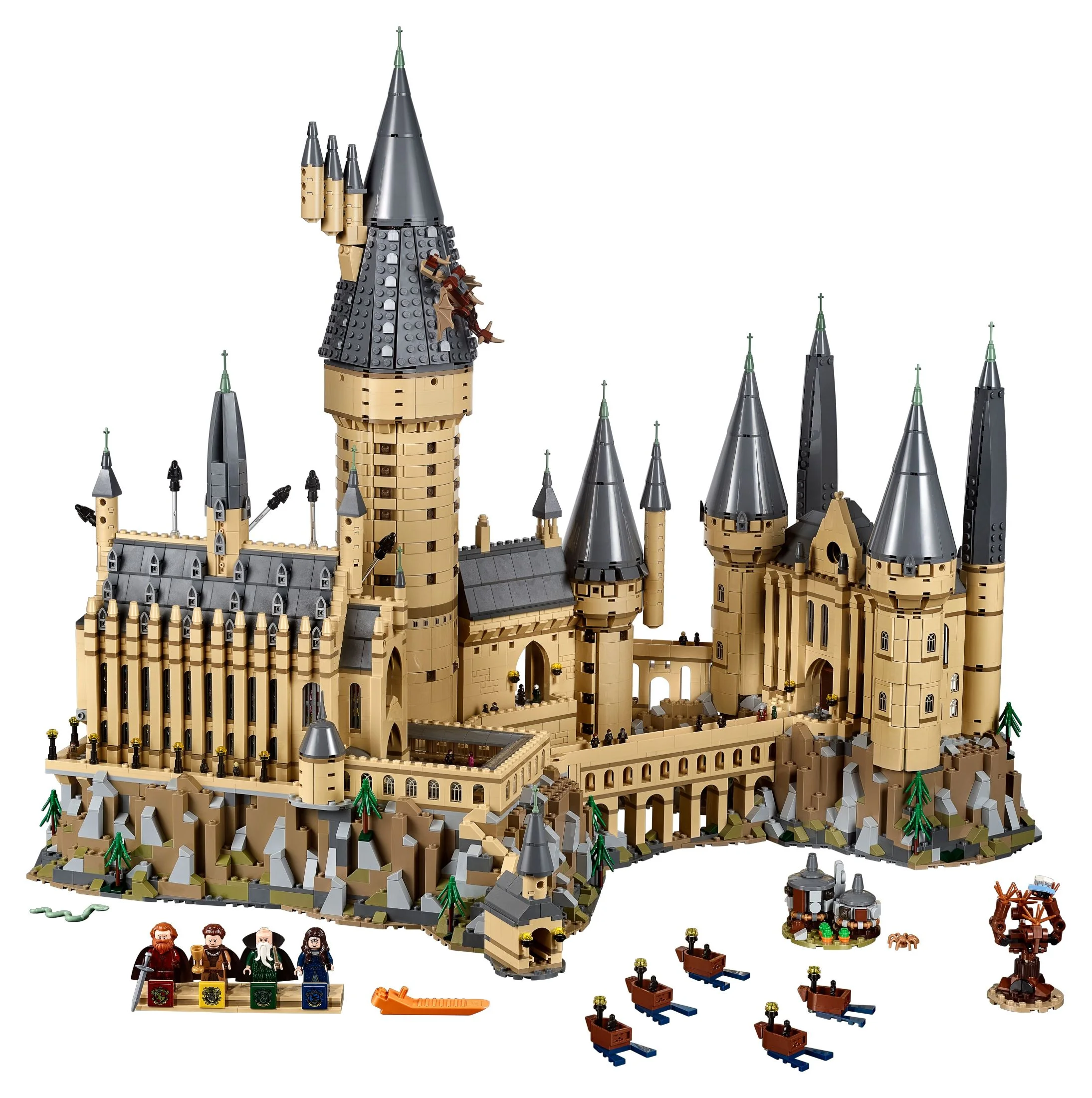LEGO Harry Potter Hogwarts Castle 71043 Building Set - Model Kit with Minifigures, Featuring Wand, Boats, and Spider Figure, Gryffindor and Hufflepuff Accessories, Collectible for Adults and Teens