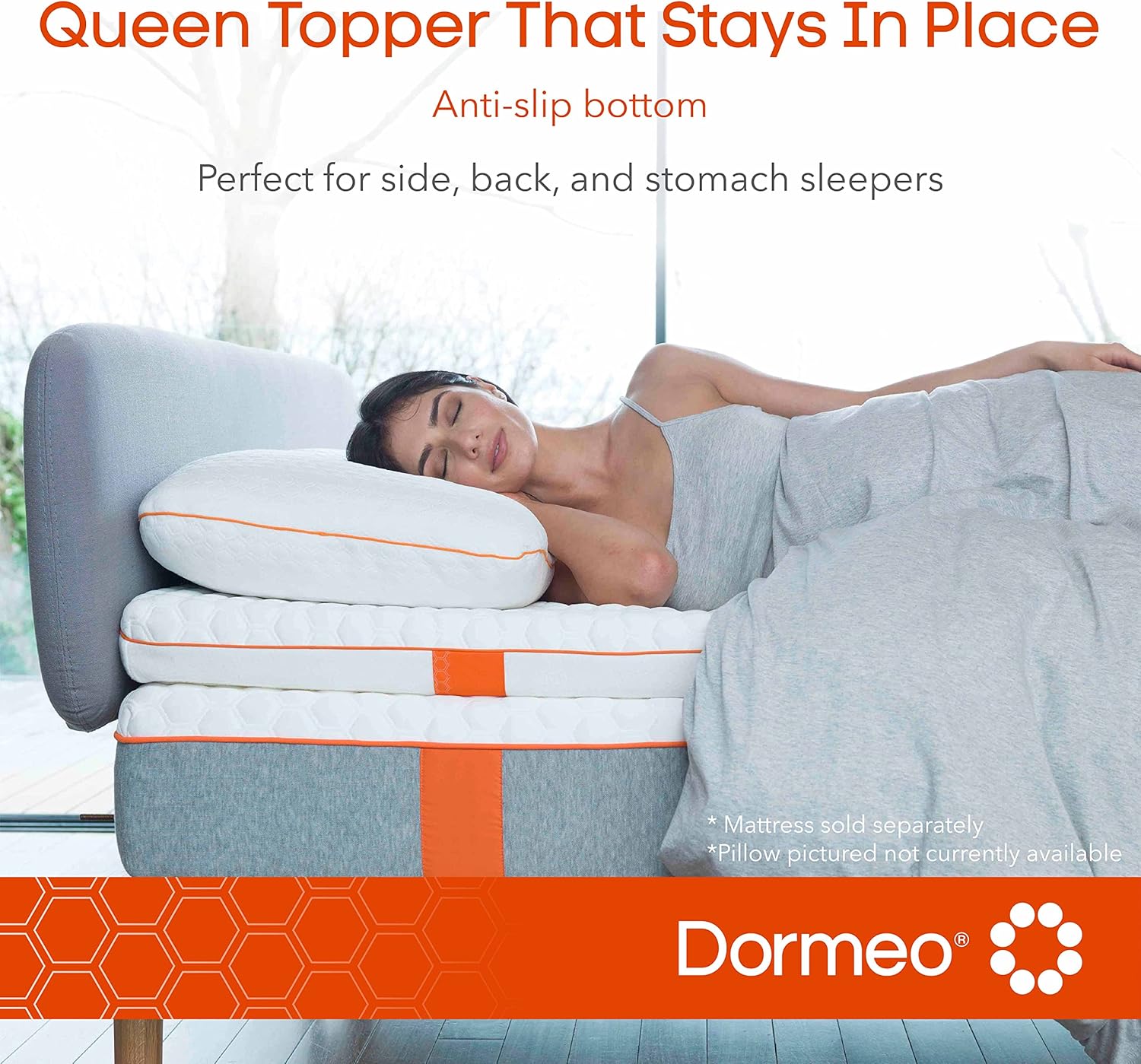 Dormeo Queen Size Mattress Topper and Premium Waterproof Mattress Protector Bundle