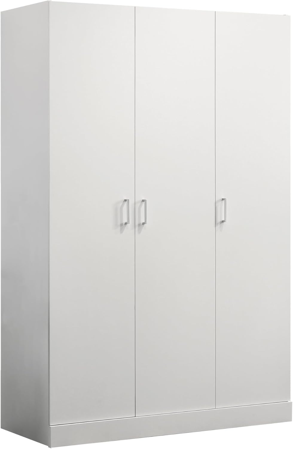 3 Doors Armoire Wardrobe, 71.5" H Bedroom Clothes Cabinet with Storage Shelves and Hanging Rod, Freestanding Wooden Closets Organization, White-4