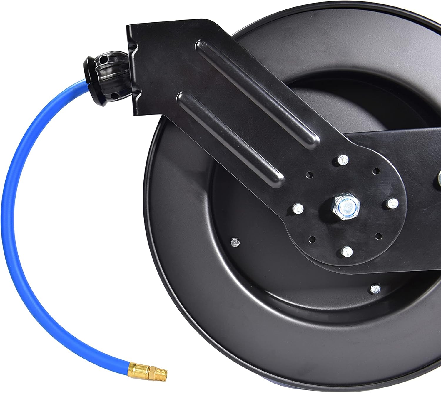 Aain AE39 Heavy Duty Air Hose Reel With 50FT Auto Rewind Preminium Retractable air hose,Steel Construction Industrial Air Hose Reel Wall Mount 3/8" Flexiable Hybrid Hose