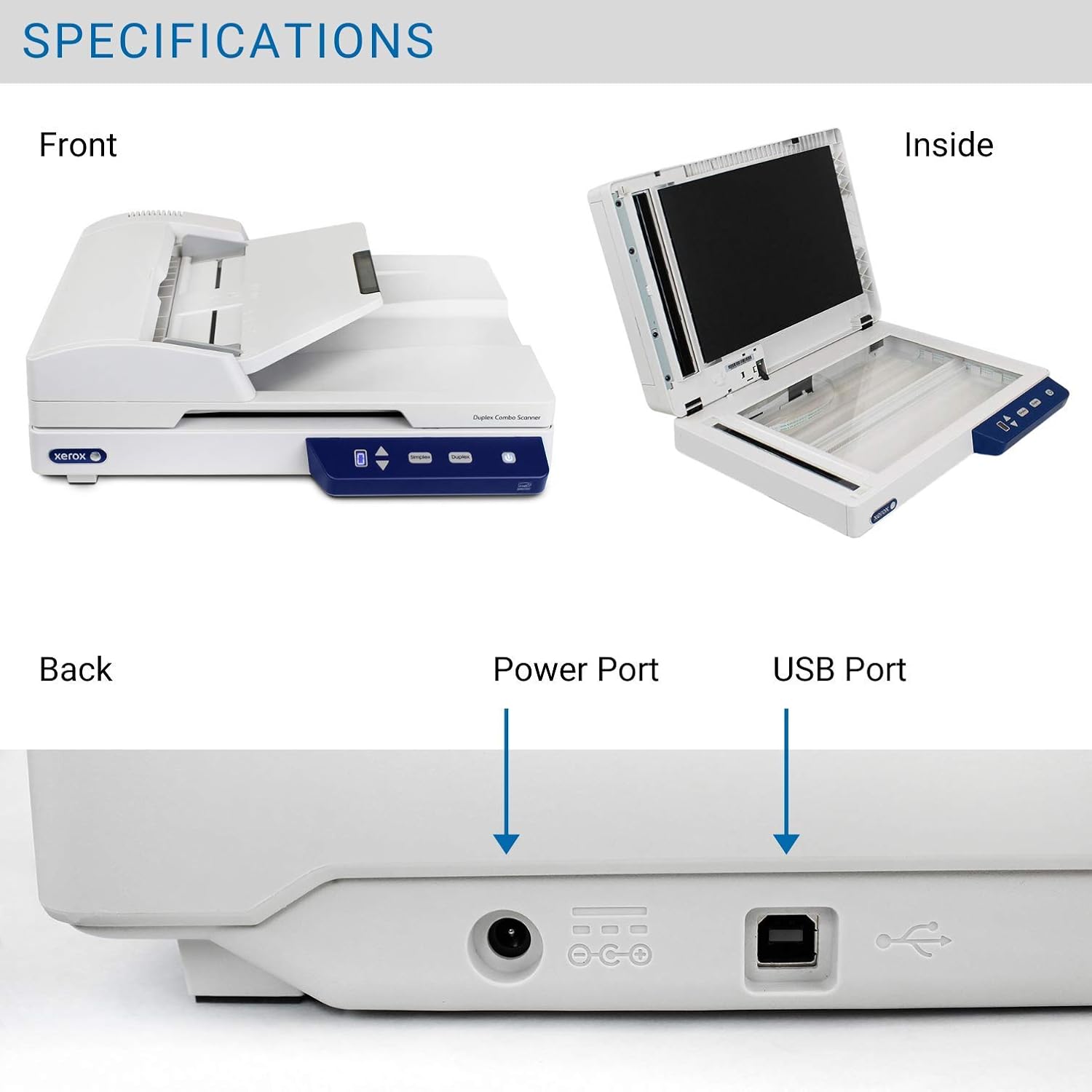 Xerox XD-COMBO Duplex Combo Flatbed Document Scanner for PC and Mac, Automatic Document Feeder (ADF)
