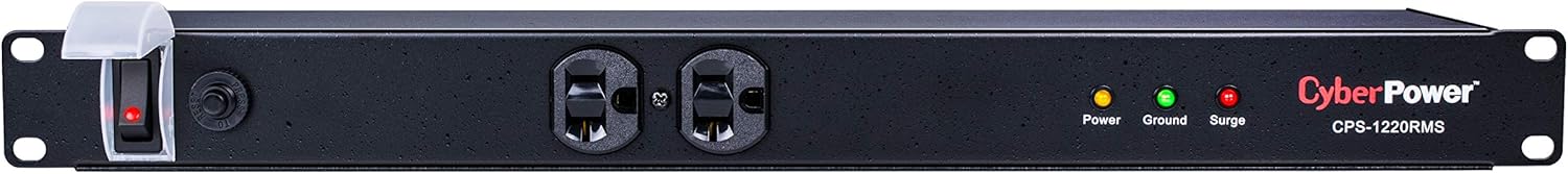 CyberPower CPS1215RM Basic PDU, 120V/15A, 10 Outlets, 15ft Power Cord, 1U Rackmount Pack of 2