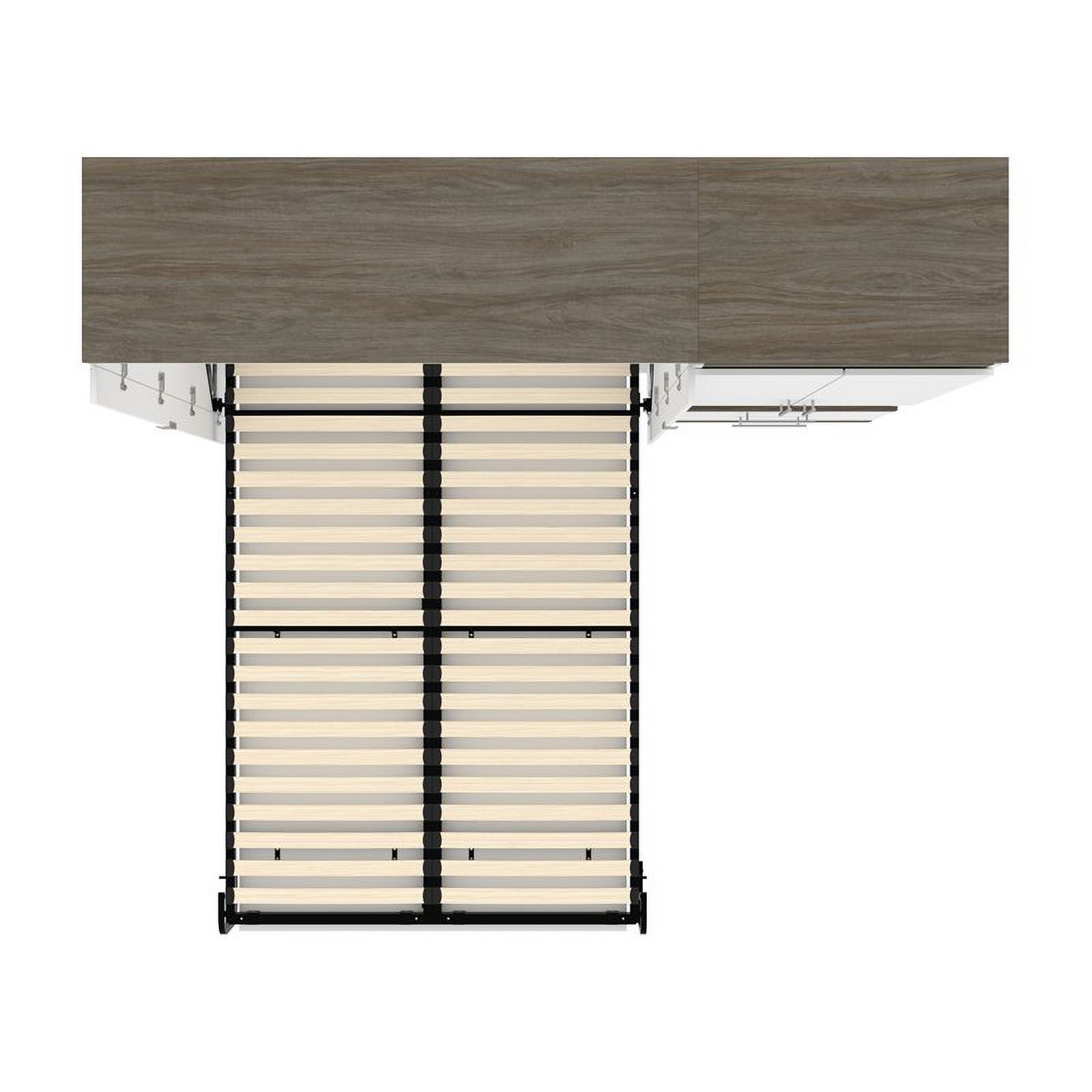 Atlin Designs 89" Full Murphy Bed with Storage Cabinet in White