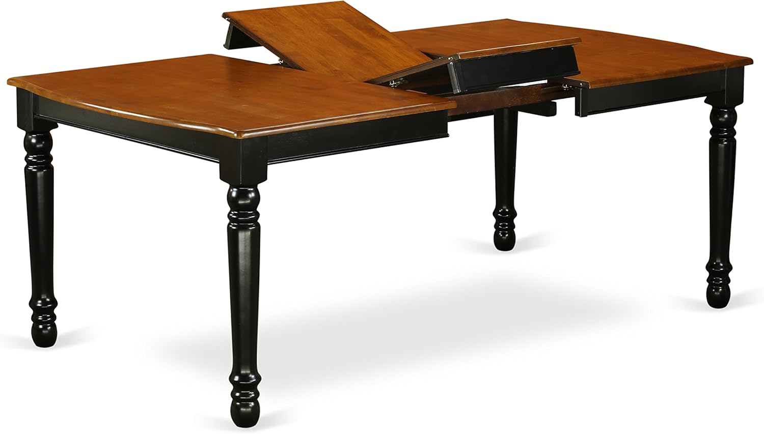East West Furniture DOKE7-BCH-W Dover 7 Piece Modern Set Consist of a Rectangle Wooden Table with Butterfly Leaf and 6 Dining Room Chairs, 42x78 Inch, Black & Cherry