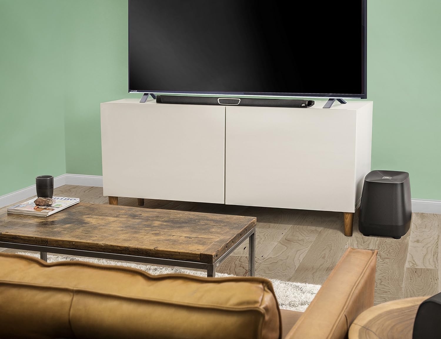 Polk Audio MagniFi Max SR Home Theater Surround Sound Bar | Works with 4K & HD TVs | HDMI, Optical Cables, Wireless Subwoofer & Two Speakers Included Black