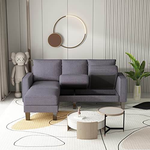 Sofa Couch with Seats Storage-Comfy Upholstered 3 Seater Sofa, Solid Wood Leg, Ultra Thick Cushion, Compact Small Space Furniture, Living Room, Office, Apartment, Beige