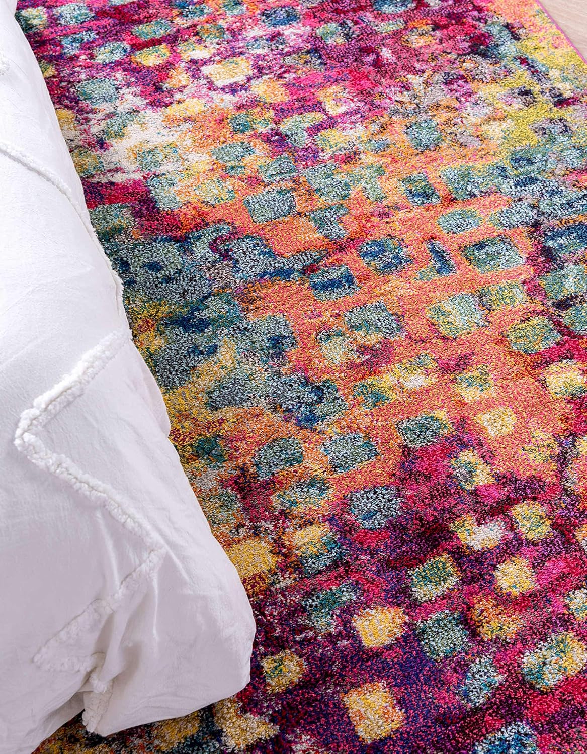 Unique Loom Jardin Collection Colorful, Vibrant, Abstract, Modern Area Rug, 8 x 10 ft, Multi/Blue