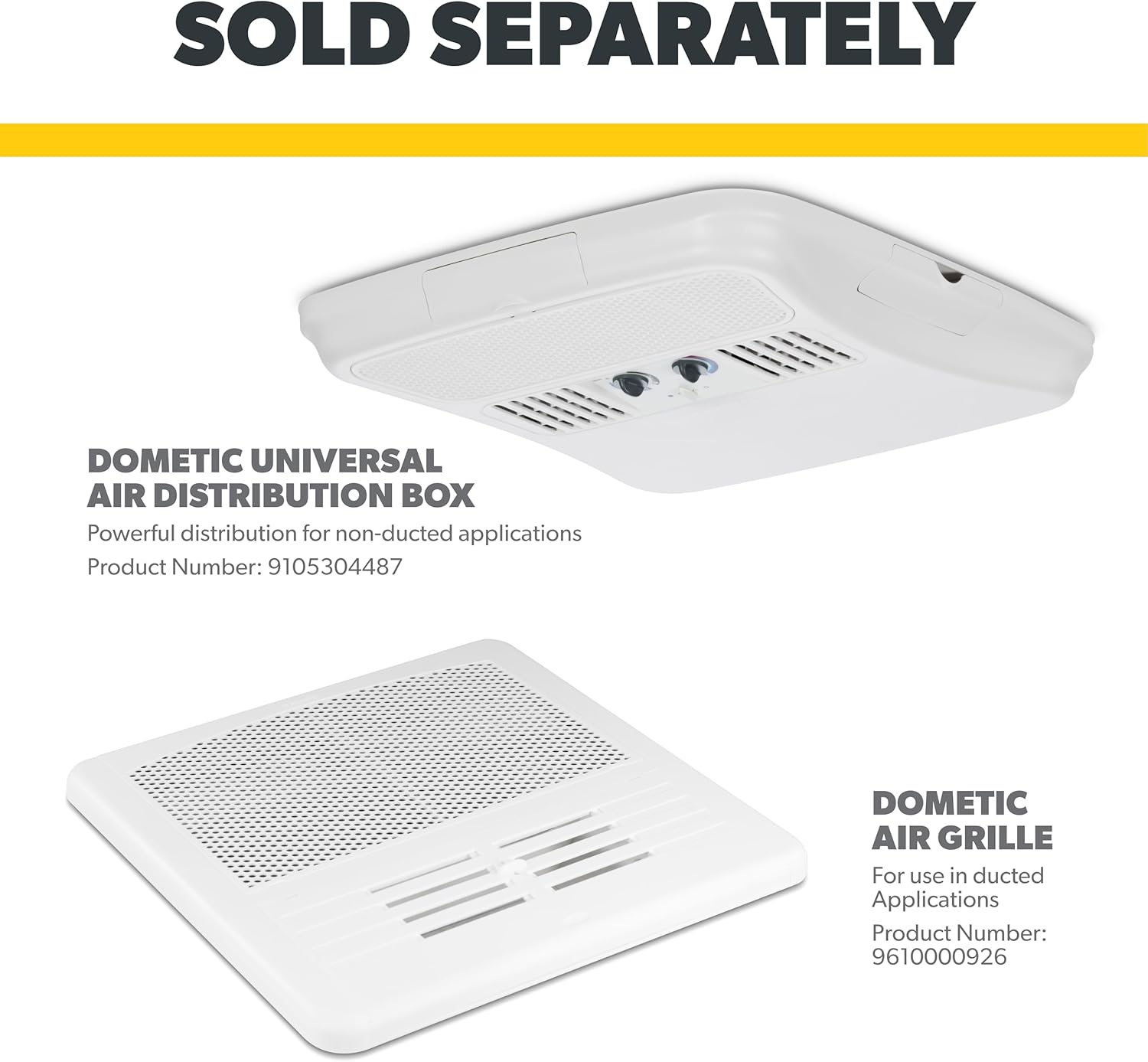 Dometic Brisk II | 13.5K BTU Air Conditioner | White | Standard Height | 9105304463 | Ducted or Non- Ducted | Quiet AC | Easy Install | Ideal For Campers, Vans, RV or Trailers | Lightweight