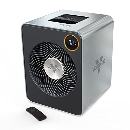 Vornado Whole Room Metal Space Heater, Digital Thermostat, Remote Control, 1500 Watts, Stainless Steel