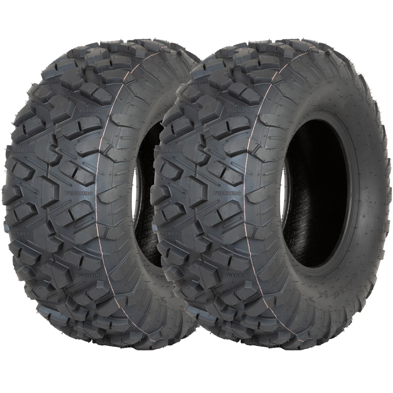 WEIZE Set of 2 24x10-11 ATV Tires, 24x10x11 Rear All Terrain Tire, 6PR, Mud, Gravel, Sand, Rocky and UTV Tires - Curated Treasures Market