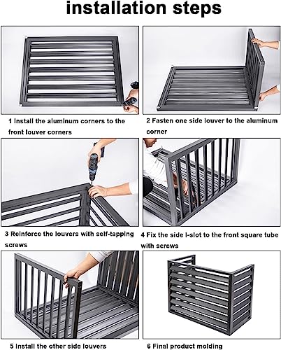 air Conditioner Fence for Outside Units Outdoor Privacy Fence Panels,AC Covers for Outside to Hide Air Conditioner & for Outdoor Privacy, Aluminum Alloy Space Divider Trash Can Enclosure Flower Stan