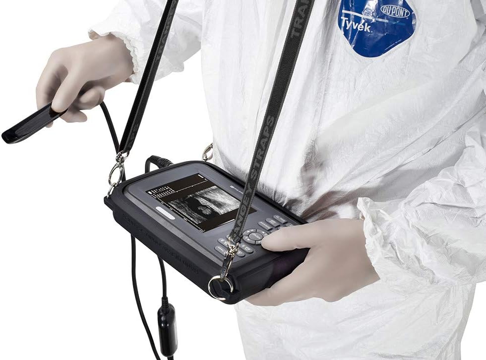 Portable Ultrasound?Scanner?for?Veterinary,Digital PalmSmart Ultrasonic Scanner Veterinary Pregnancy V8 with 4.0MHz?Rectal?Convex?Probe for Cattle, Horse, Camel, Equine, Goat, Cow and Sheep