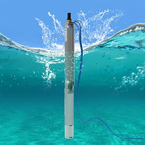 Deep Well Submersible Pump, 0.75HP 110V/60Hz, 16GPM 295 ft Head, with 66ft Cable & External Control Box, 3 in Stainless Steel Water Pumps for Industrial, Irrigation, Home Use