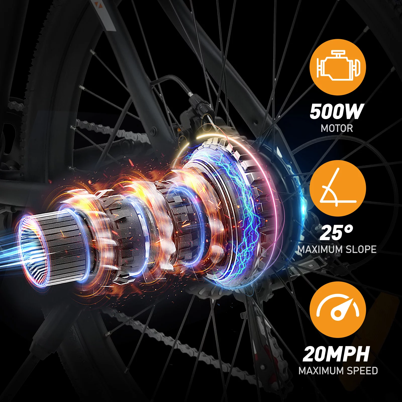 COLORWAY 26 Electric Bike, 500W/36V/11.2AH Removable Battery E Bike,Max.speed 19.9MPH Bicycle for Teenager and Adults-BK15M