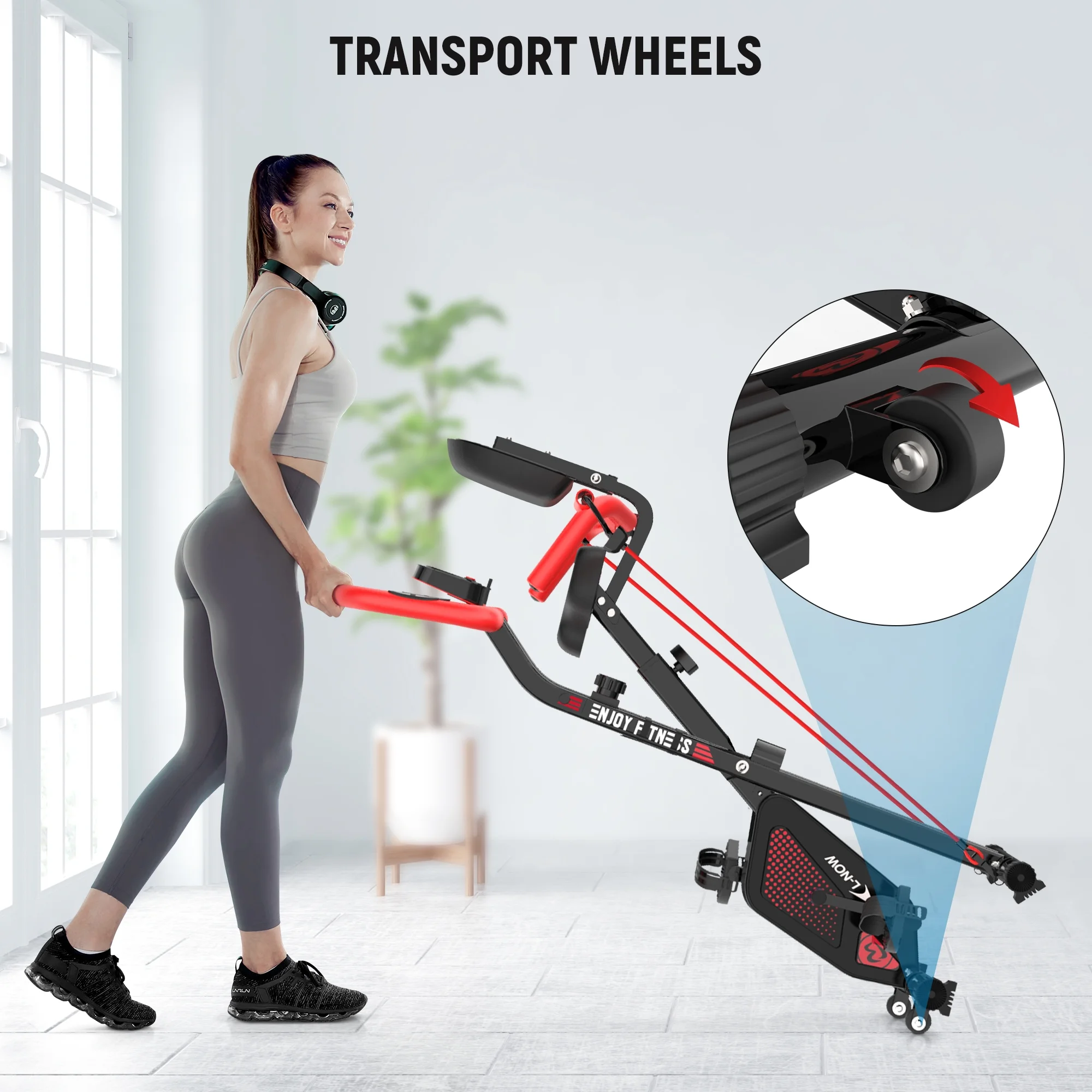 pooboo 3in1 Foldable Exercise Bike Indoor Cycling Bike Magnetic Stationary Bike Fitness Gym Workout 300lb