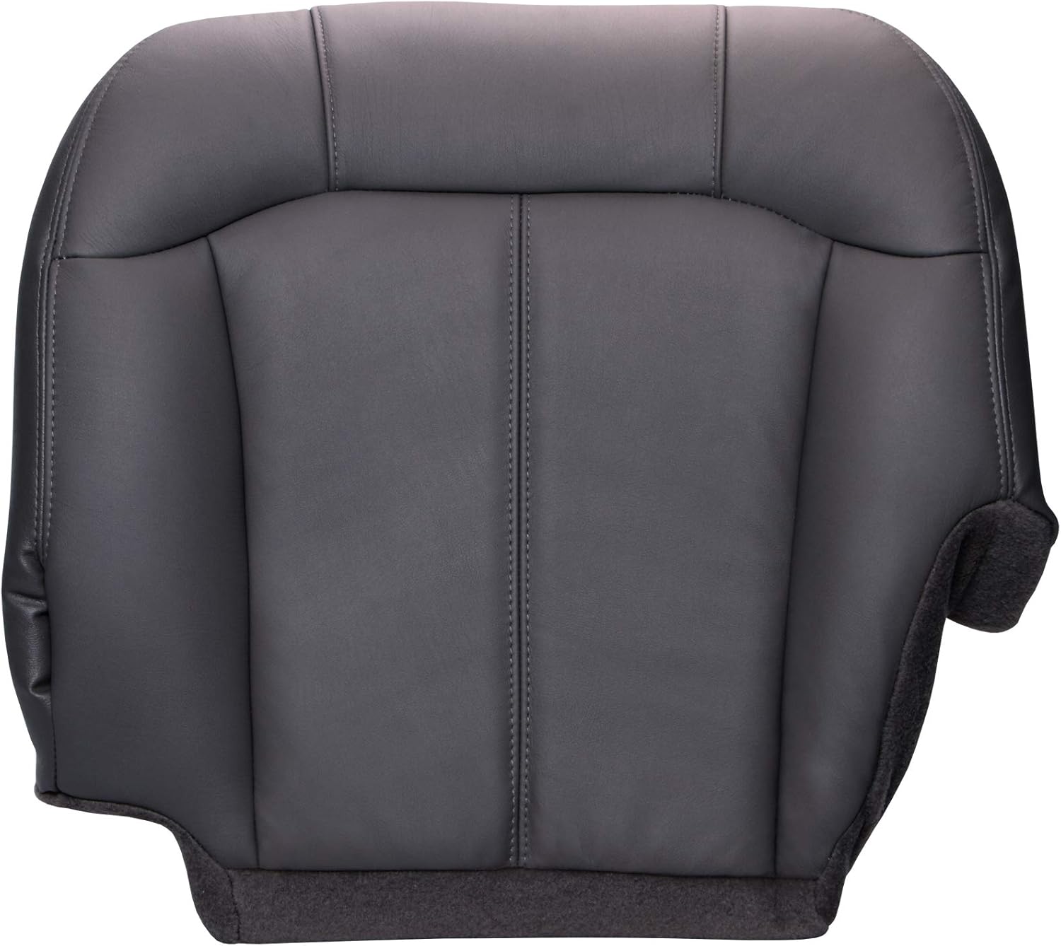 The Seat Shop Driver Side 40 Portion (Split Bench) Bottom Replacement Seat Cover - Graphite (Dark Gray) Leather (Compatible with 2000 - 2002 Chevrolet Silverado, GMC Sierra 1500, 2500, 3500)