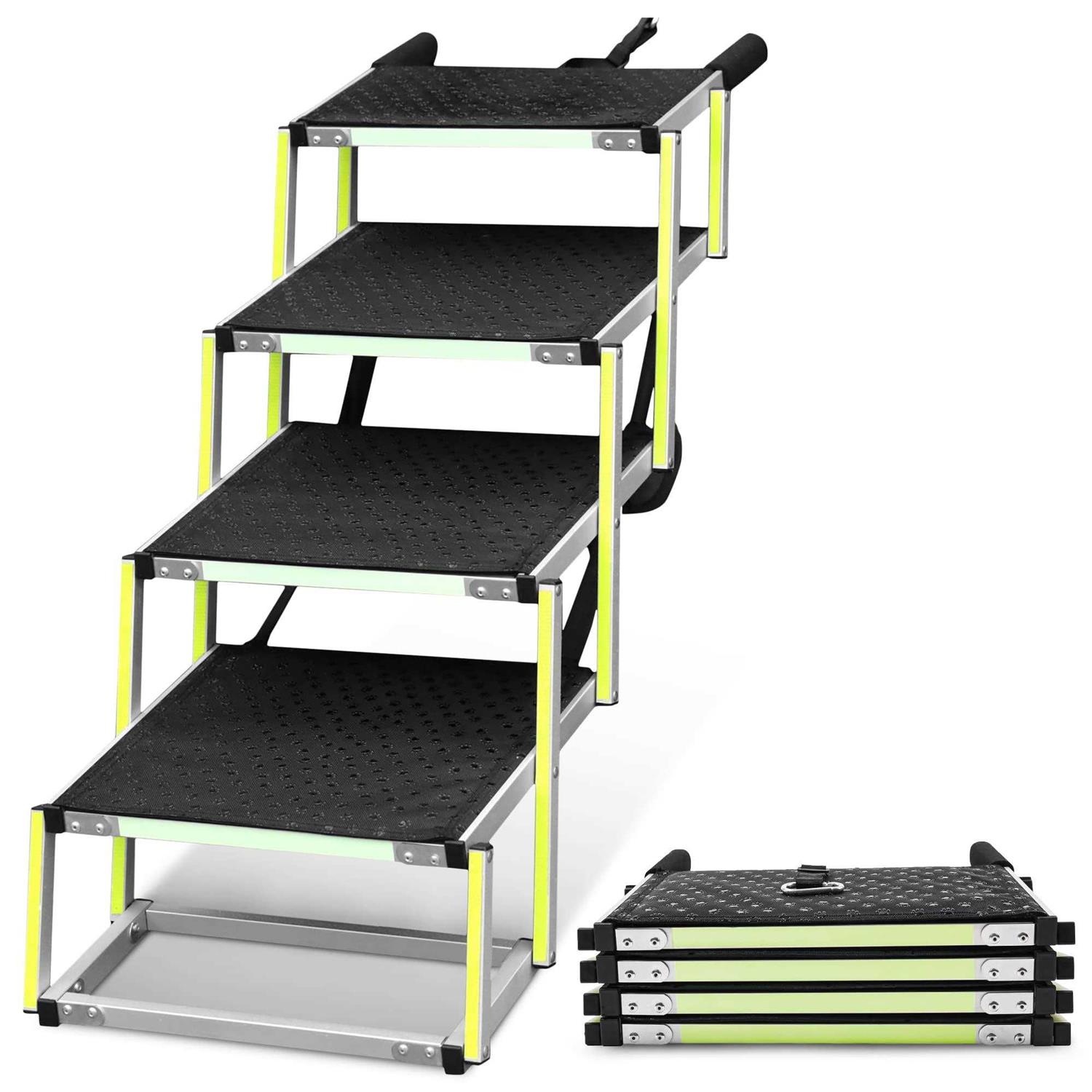 Dog Stairs for Large Dogs PRIORPET Glow in The Dark Marking Foldable Dog ramp for Car and Small SUV