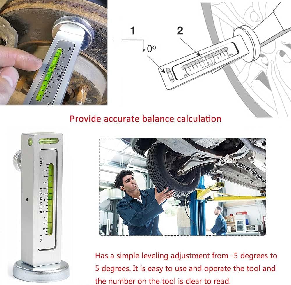 YIQI Adjustable Magnetic Gauge Tool Camber Gauge Castor Strut Wheel Alignment for Car Truck