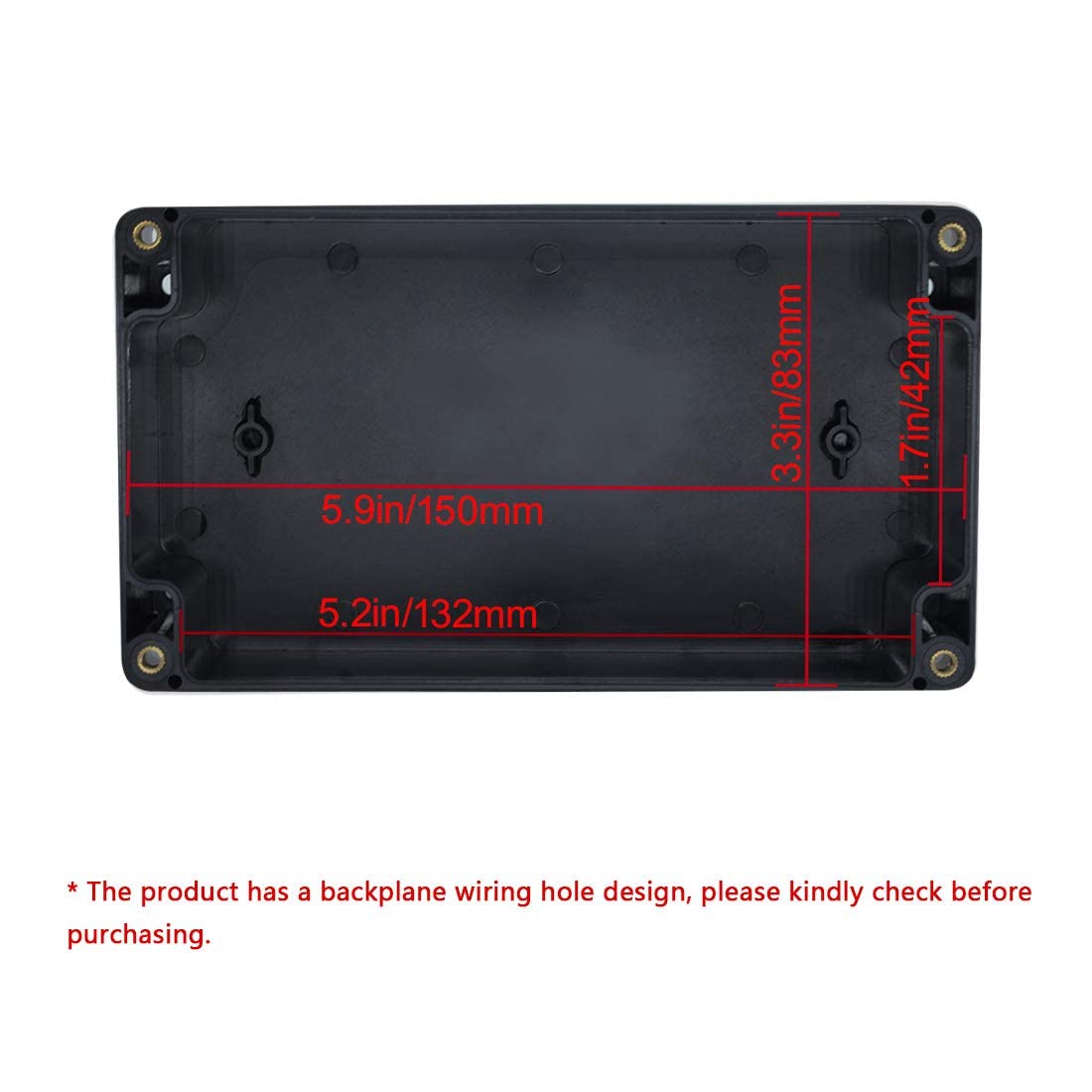 LeMotech ABS Plastic Electrical Project Case Power Junction Box, Project Box Black 10.4" x 7.2" x 3.7" (263 x 182 x 95 mm)(Pack of 1)