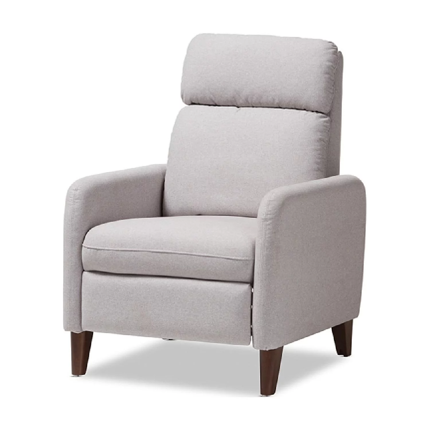 Baxton Studio Casanova Mid-century Modern Light Grey Fabric Upholstered Lounge Chair