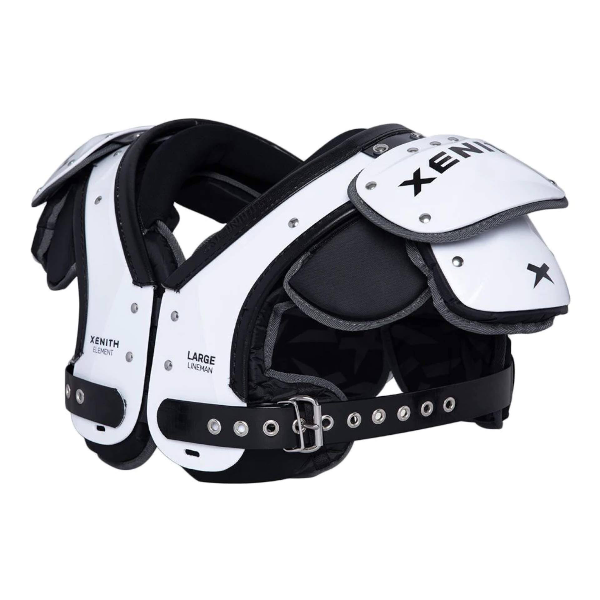 Xenith Varsity Element Lineman Football Shoulder Pads, XL, White