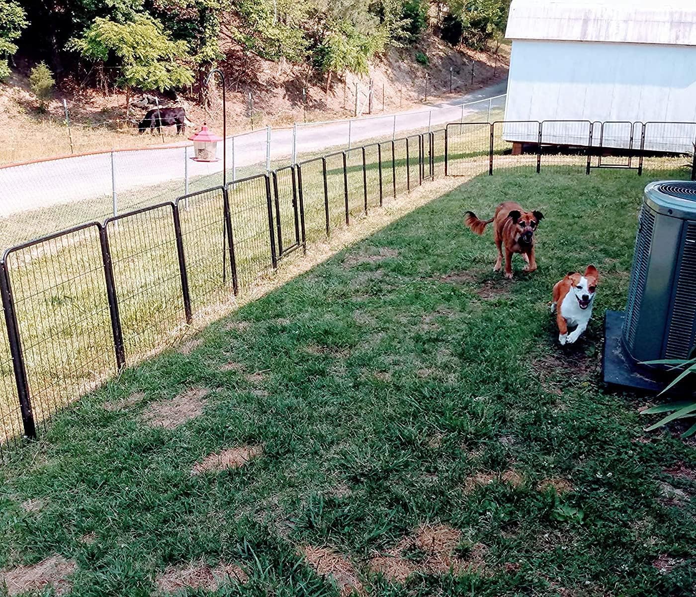 FXW Dog Pen Playpen, 8/32 Panels Pet Fence Playpen Gate Cage Kennel Indoor Outdoor Yard RV Camping for Puppies Small/Medium/Large Dogs, 32 Height
