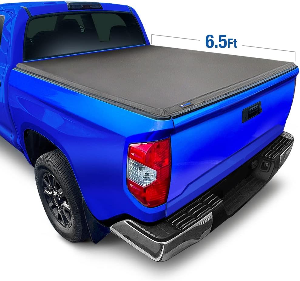 Tyger Auto T3 Soft Tri-Fold Truck Bed Tonneau Cover Compatible with 2014-2021 Toyota Tundra (Does Not Fit Trail Special Edition with Storage Boxes) | Fleetside 6.5' Bed (78") | TG-BC3T1433 , Black