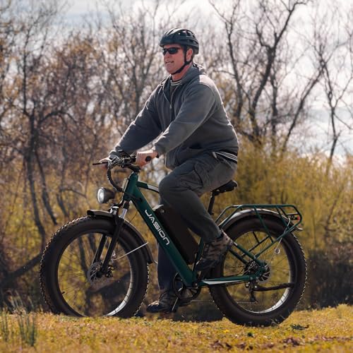 Jasion EB5 MAX Electric Bike for Adults with 1500W Peak Motor, 48V 15Ah (720Wh) Battery Electric Mountain Bike, 26'' x 4'' Fat Tire Ebike, 28+MPH Speed, Cruise Control, with Fenders, Rear Rack