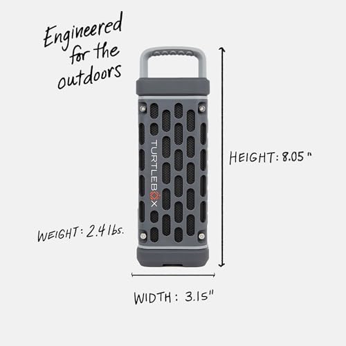Turtlebox Ranger: Loud! Outdoor Portable Bluetooth 5.4 Speaker | Rugged, Waterproof, Ultra-Portable | Plays to 105db, Deep Bass, Shockproof, Unlimited Pairing for Full Stereo Experience, River Rock