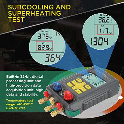 Digital HVAC Manifold Gauge Set Upgraded AC Pressure Gauge Set