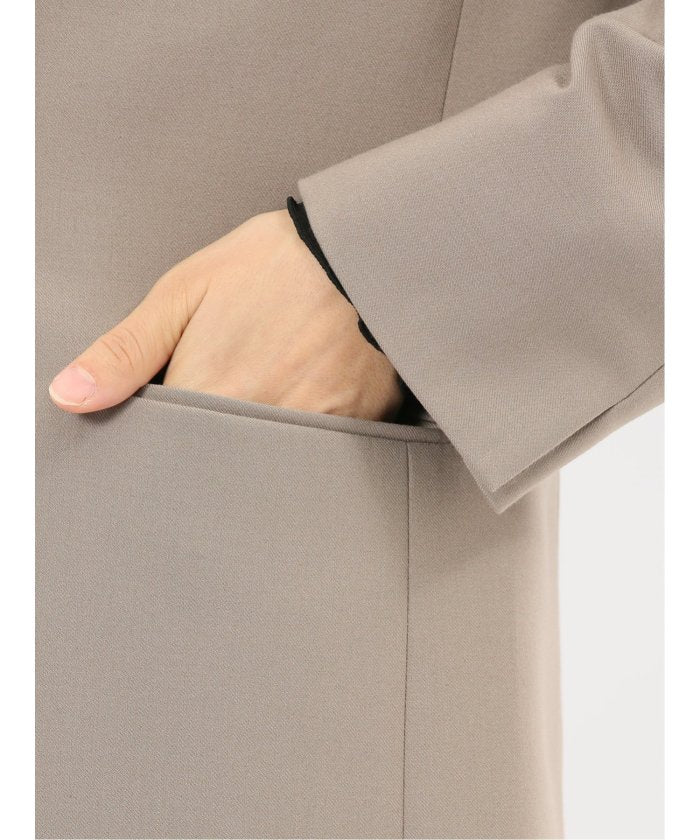 Stretch Washable Woolish No Collar Jacket