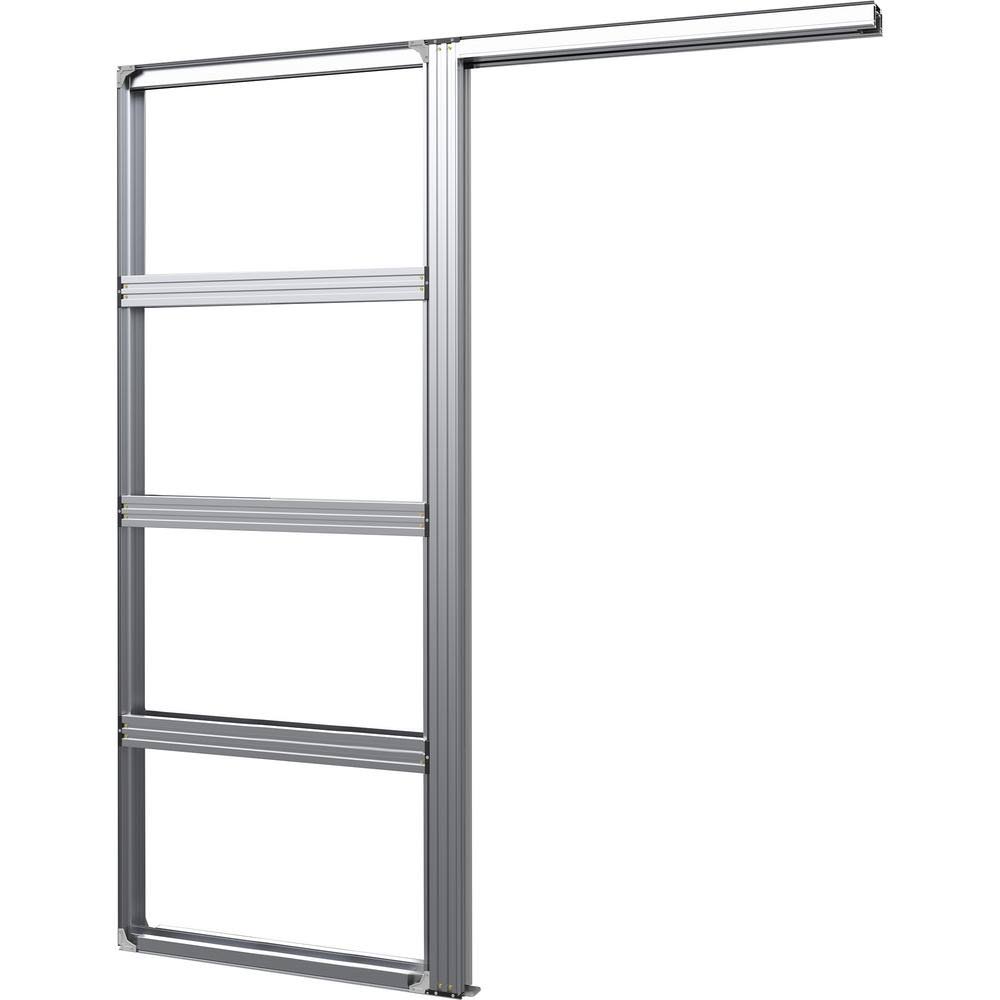 CS Cavity Slider 34 in. x 80 in. Aluminum Pocket Door Frame, Silver