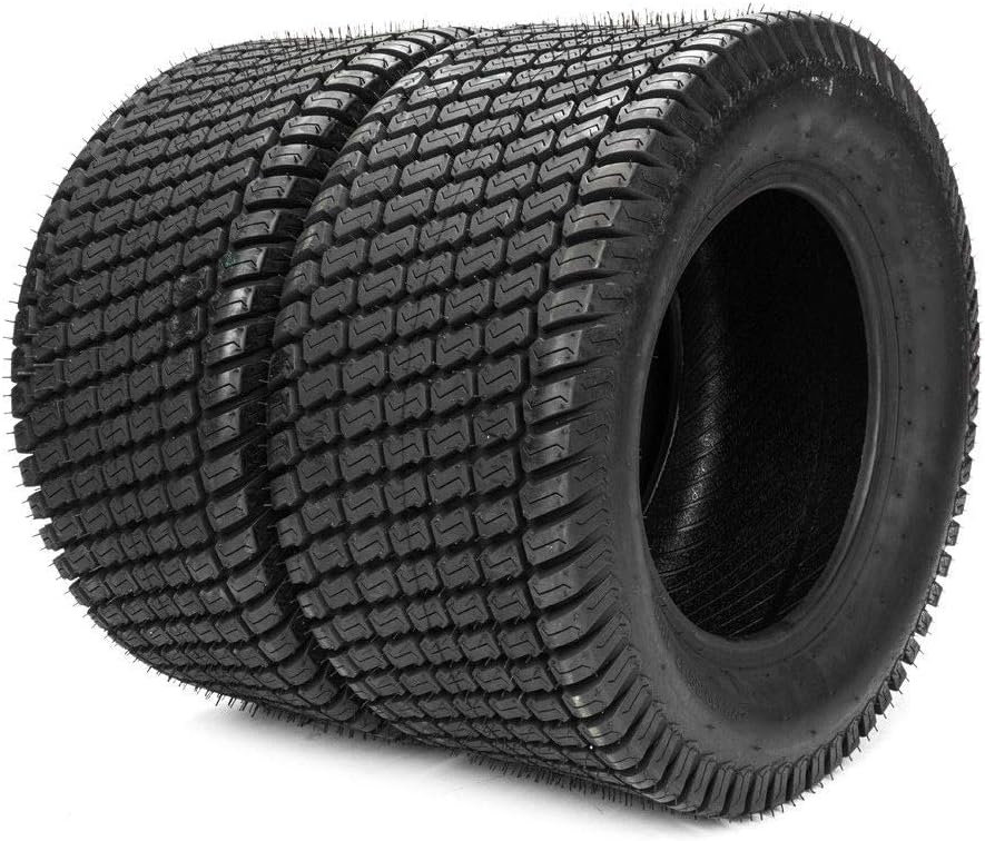 Set of 2 Turf Lawn Tractor Mower Tires 24x12-12 4PR Tubeless Sawtooth Tread