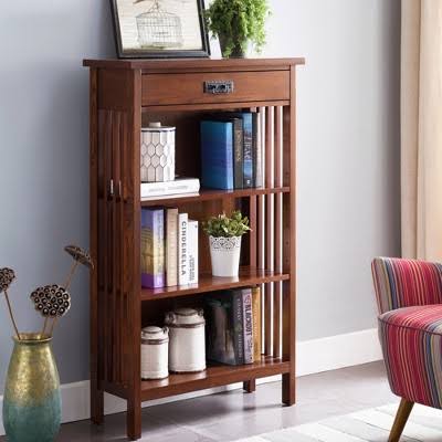 Leick Furniture Mission Slatted Bookcase, Brown