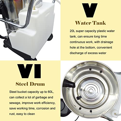 INTBUYING 30/40/60/80L Carpet Extractor Machine Vacuum Carpet Cleaning Machine 3 in 1 Carpet Cleaner Sofa Extractor