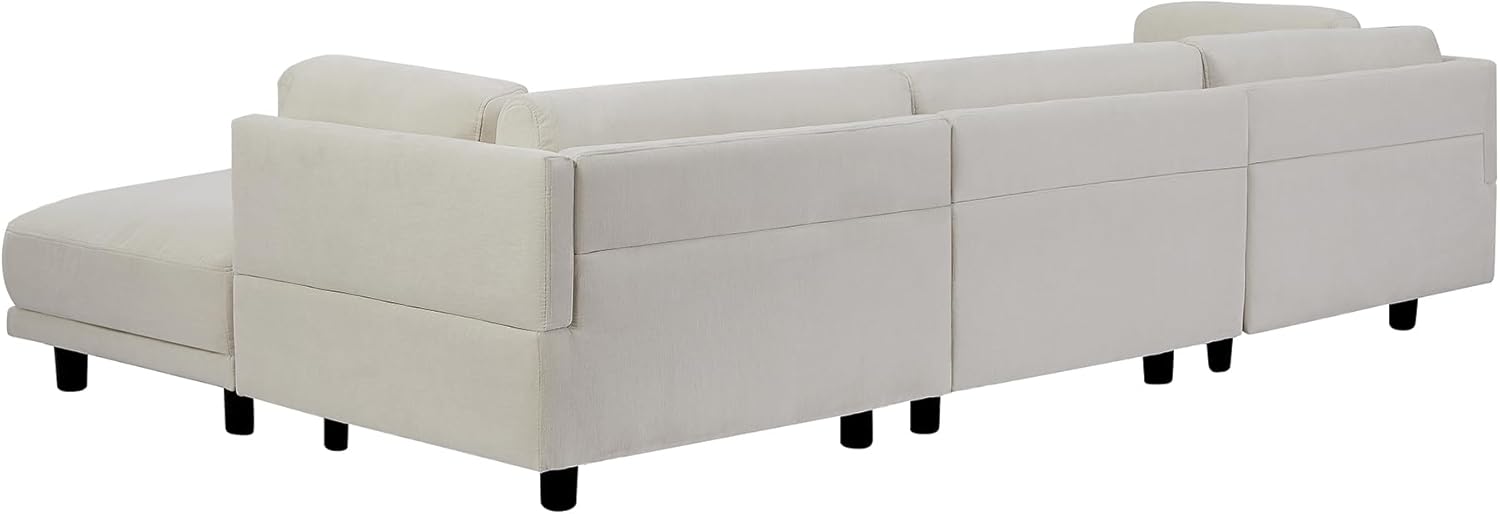 L Shaped Convertible Modular Sectional Sofa with Extra Wide Chaise , Deep Seat Reversible Corner Couch with Thicked Cushion ,Polyester Blend Upholstered Sofa&Couches for Living Room Furniture Sets