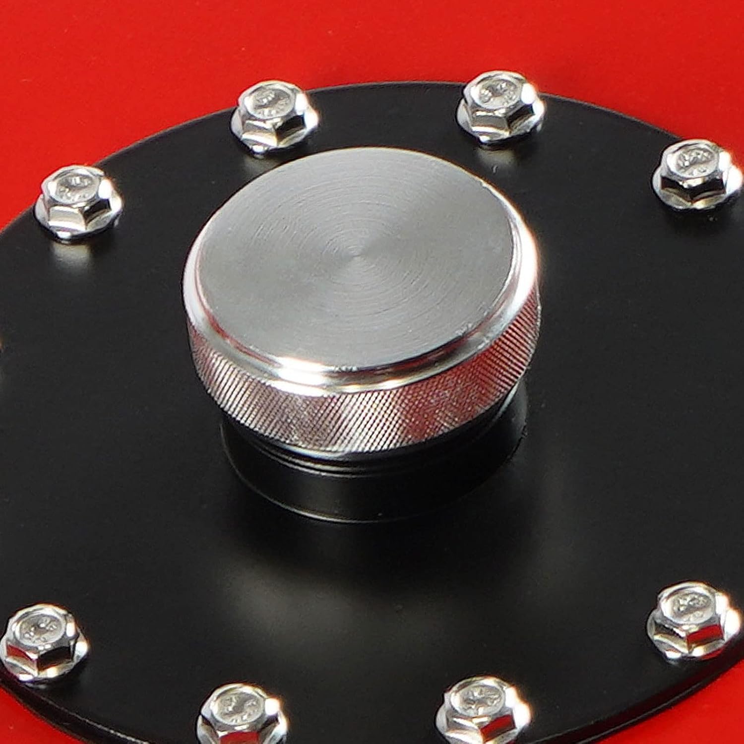 Universal 15 Gallon 57L Fuel Cell Tank Aluminum with Cap and Level Sender Polished Red