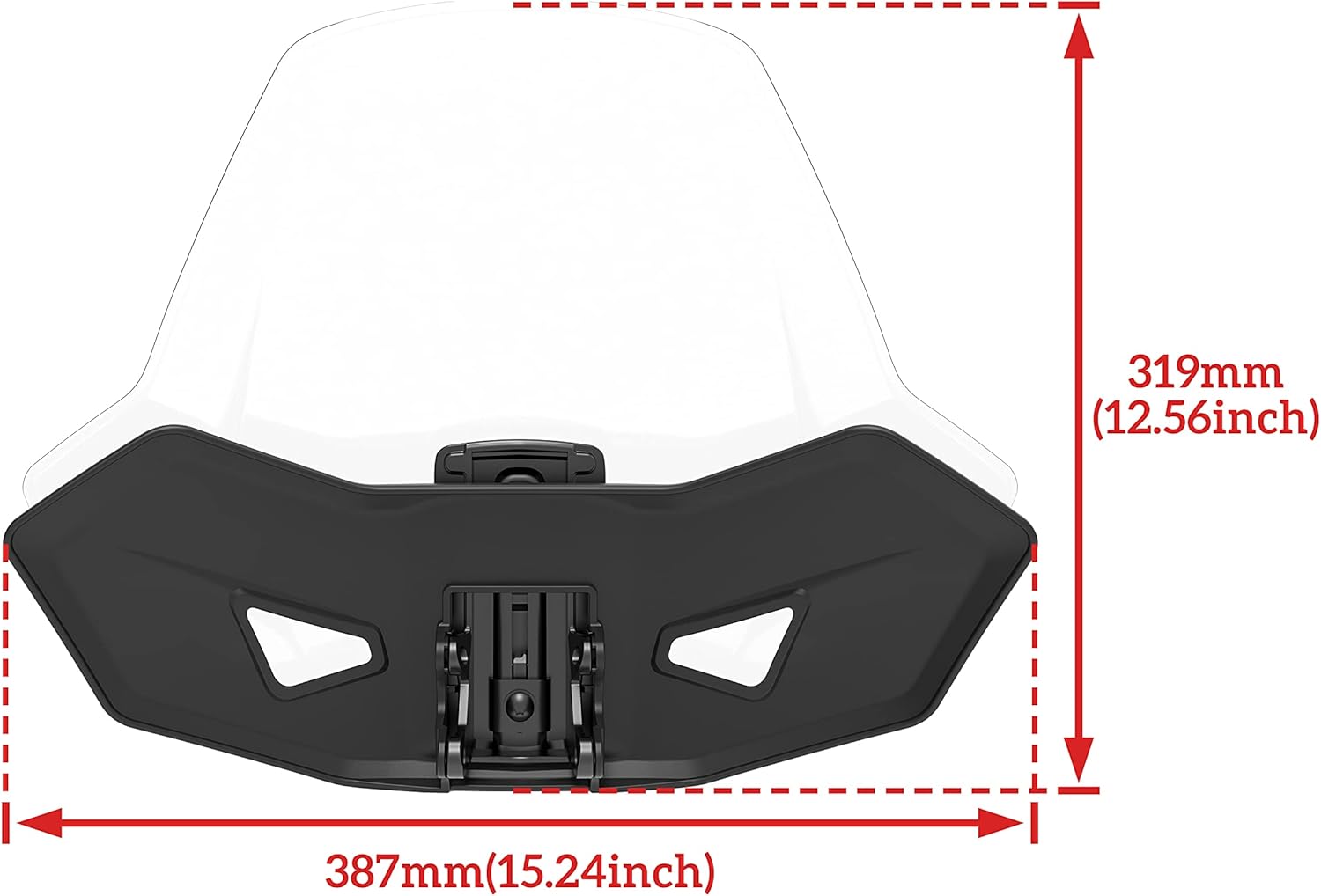 SAUTVS Front Windshield for Can-Am Ryker, Adjustable Front Translucent Clear Hard Coated Wind shield for Can Am Ryker All Models Accessories (1PCS, Replace #219401032)