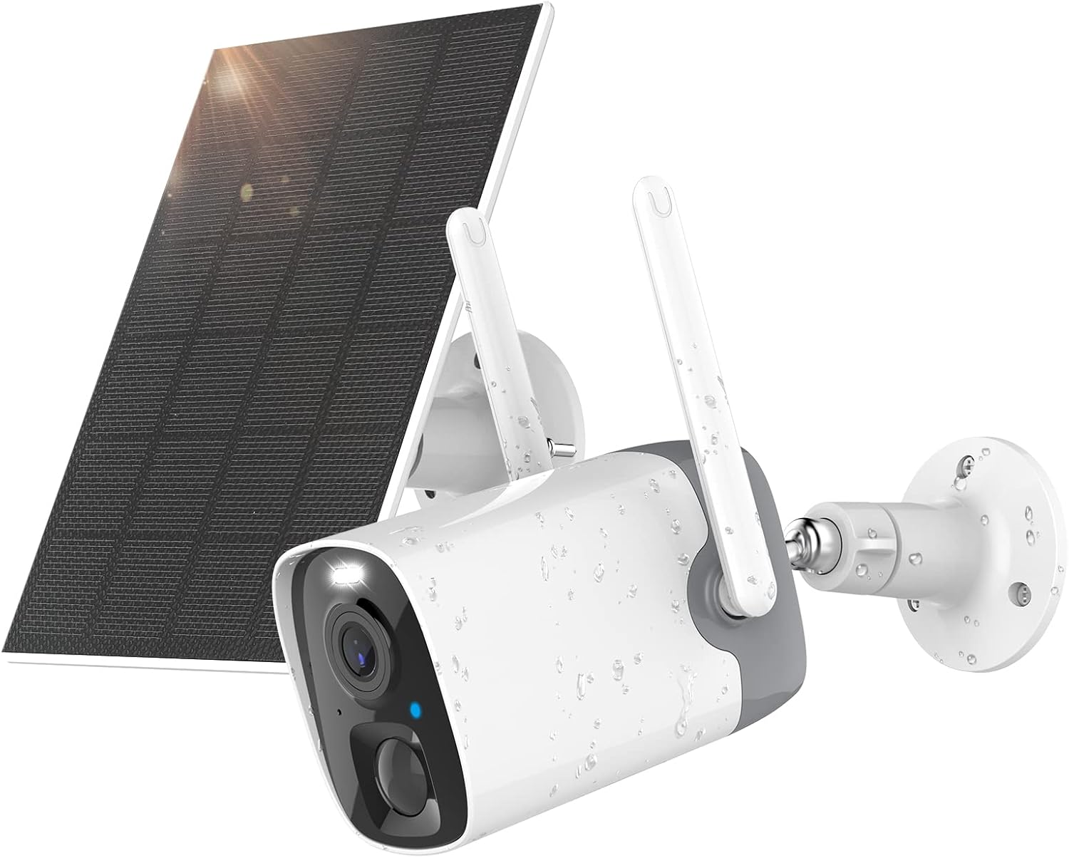 Solar Security Camera Wireless Outdoor,Solar-Powered Rechargeable Battery,1080P Security WiFi Camera IP66,AI,PIR Motion Detection, 2-Way Audio, Color Night Vision, Remote Access by App Cloud/Micro SD