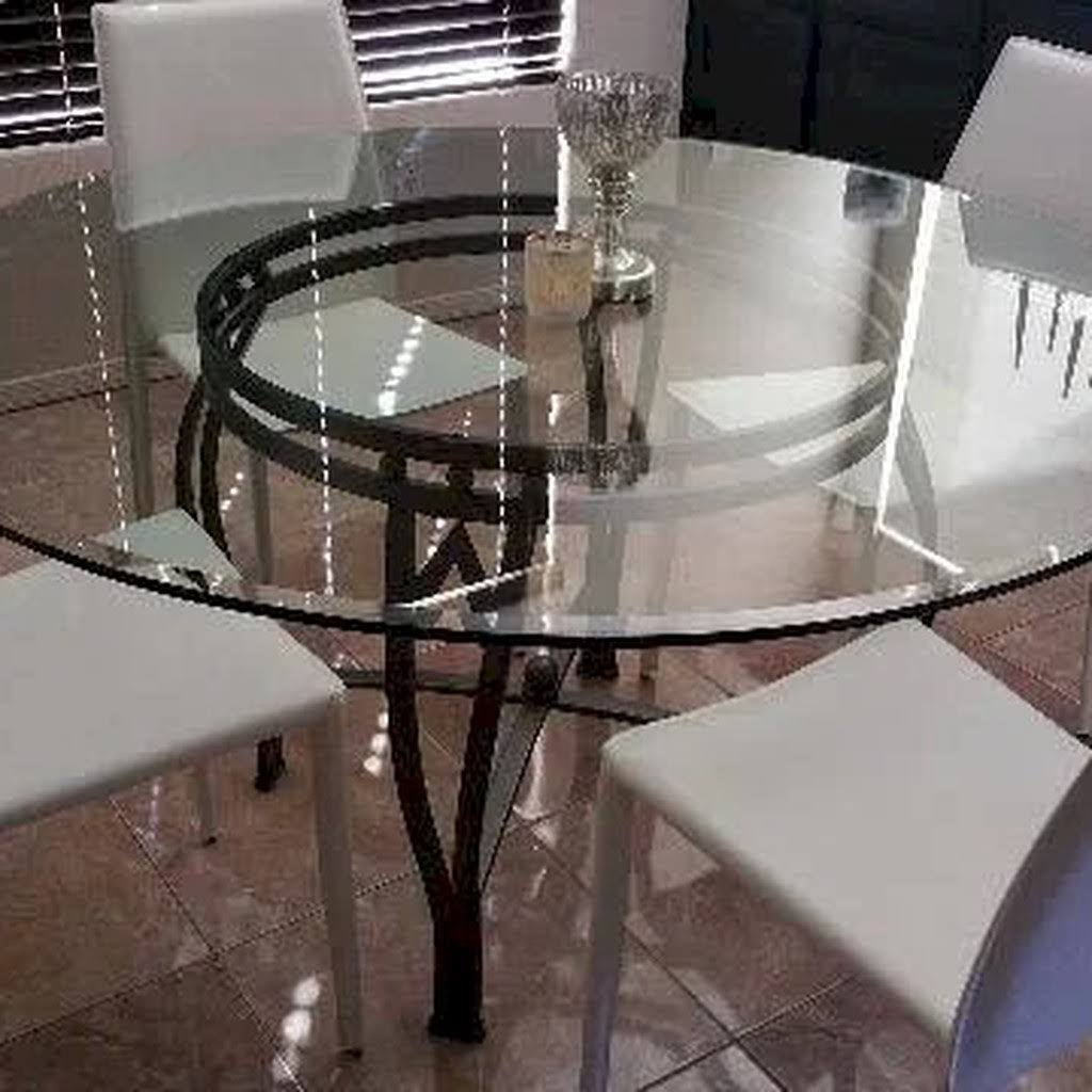 Glass Table Top: 60 inch Round 1/4 inch Thick Beveled Polish Tempered